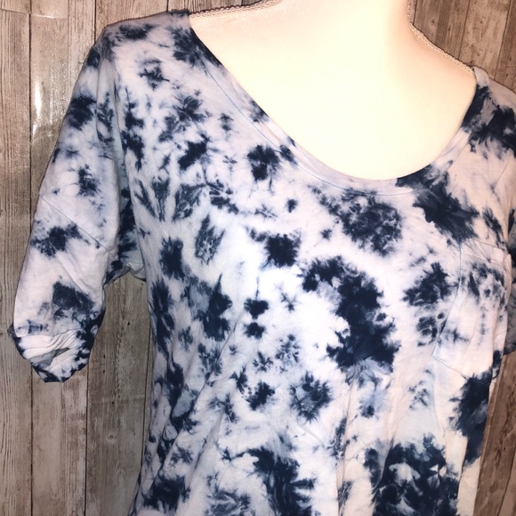 J. Crew Blue and White Tie Dye Shirt Small - Picture 2 of 4